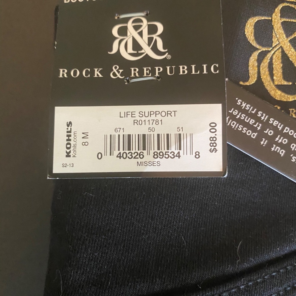 ROCK & REPUBLIC BLACK JEANS - Picture 2 of 7